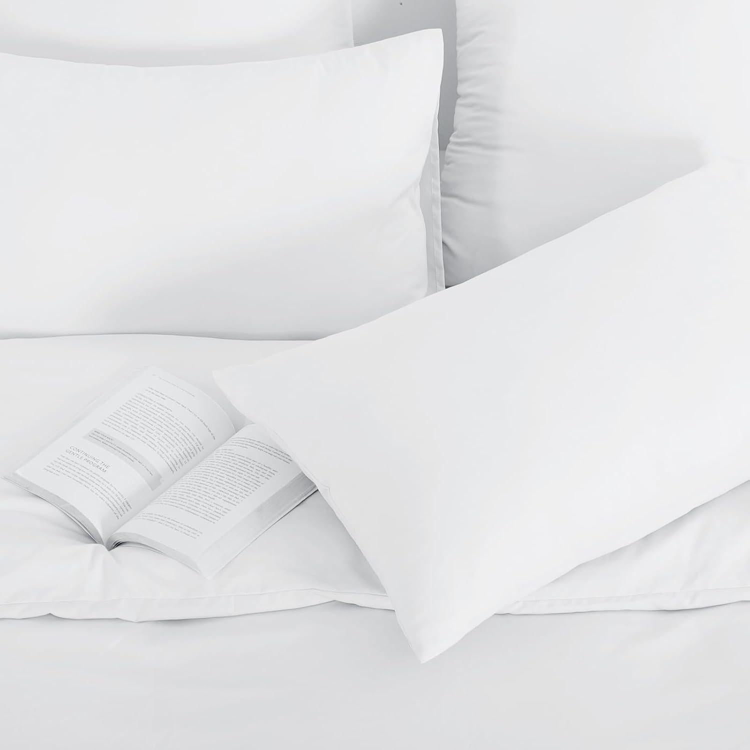 Kissenbezug 50x75 Weiß 2er Set Mikrofaser Hotelverschluss Pillow Cover