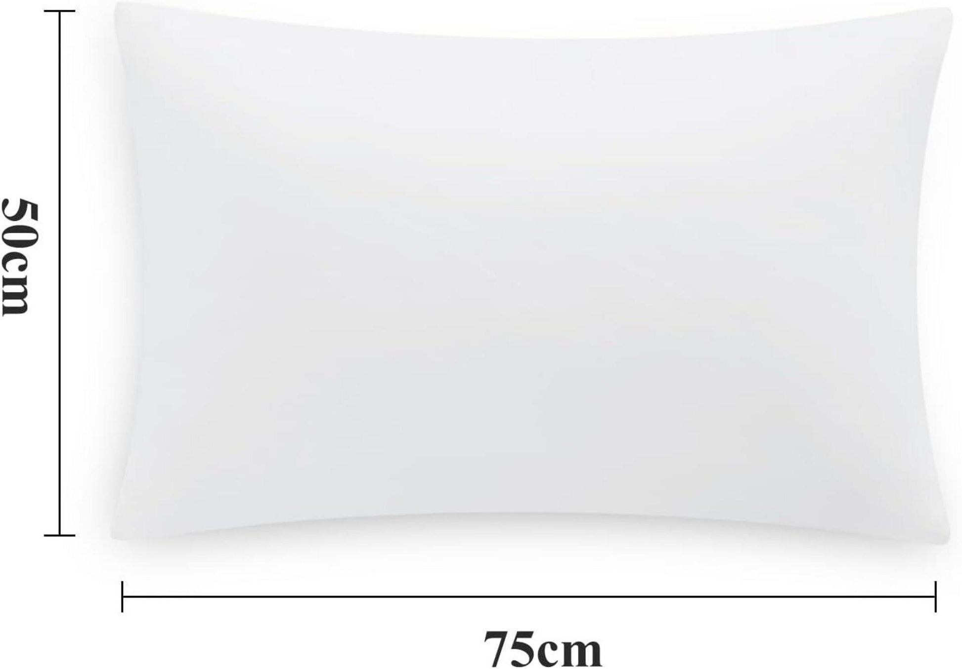 Weißer Mikrofaser-Kissenbezug 50x75 cm 2er Set mit Hotelverschluss