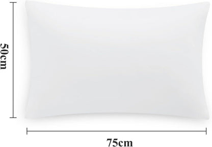 Weißer Mikrofaser-Kissenbezug 50x75 cm 2er Set mit Hotelverschluss