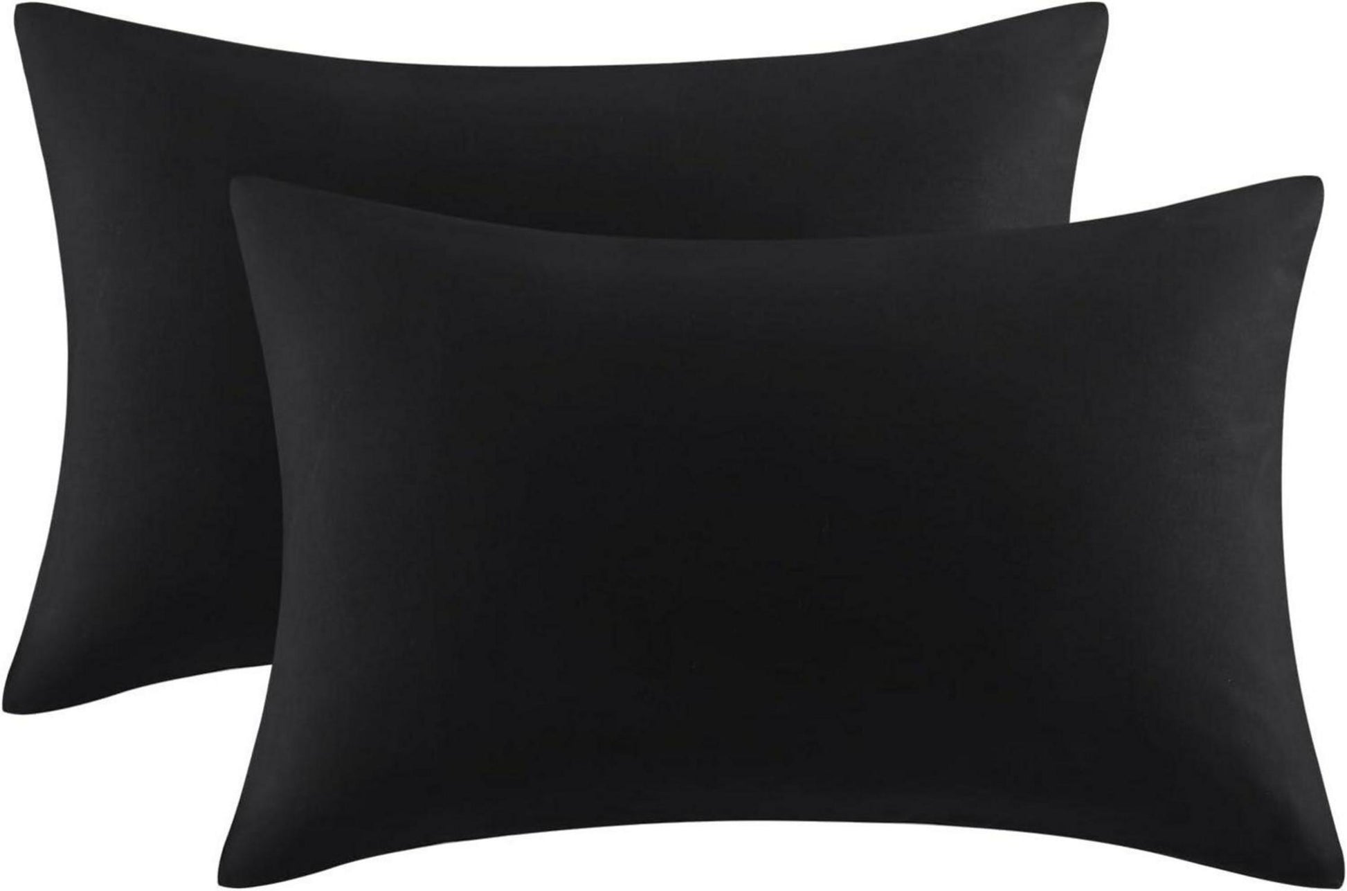 Schwarze Mikrofaser-Kissenbezüge 50x75 cm 2er Set mit Hotelverschluss