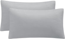 Mikrofaser Kissenbezug 40x70 Hotelverschluss Weich Hellgrau 2er Set