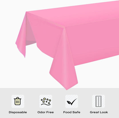 Einweg Tischdecken Set Wasserdicht 137x274cm Rechteckig Rosa