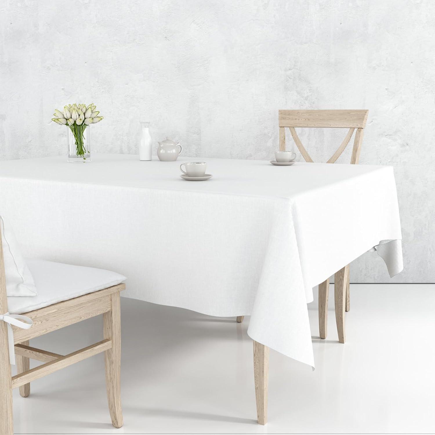 Einweg Tischdecke Weiß 137x274 cm [6er Pack] Wasserdicht Party Hochzeit