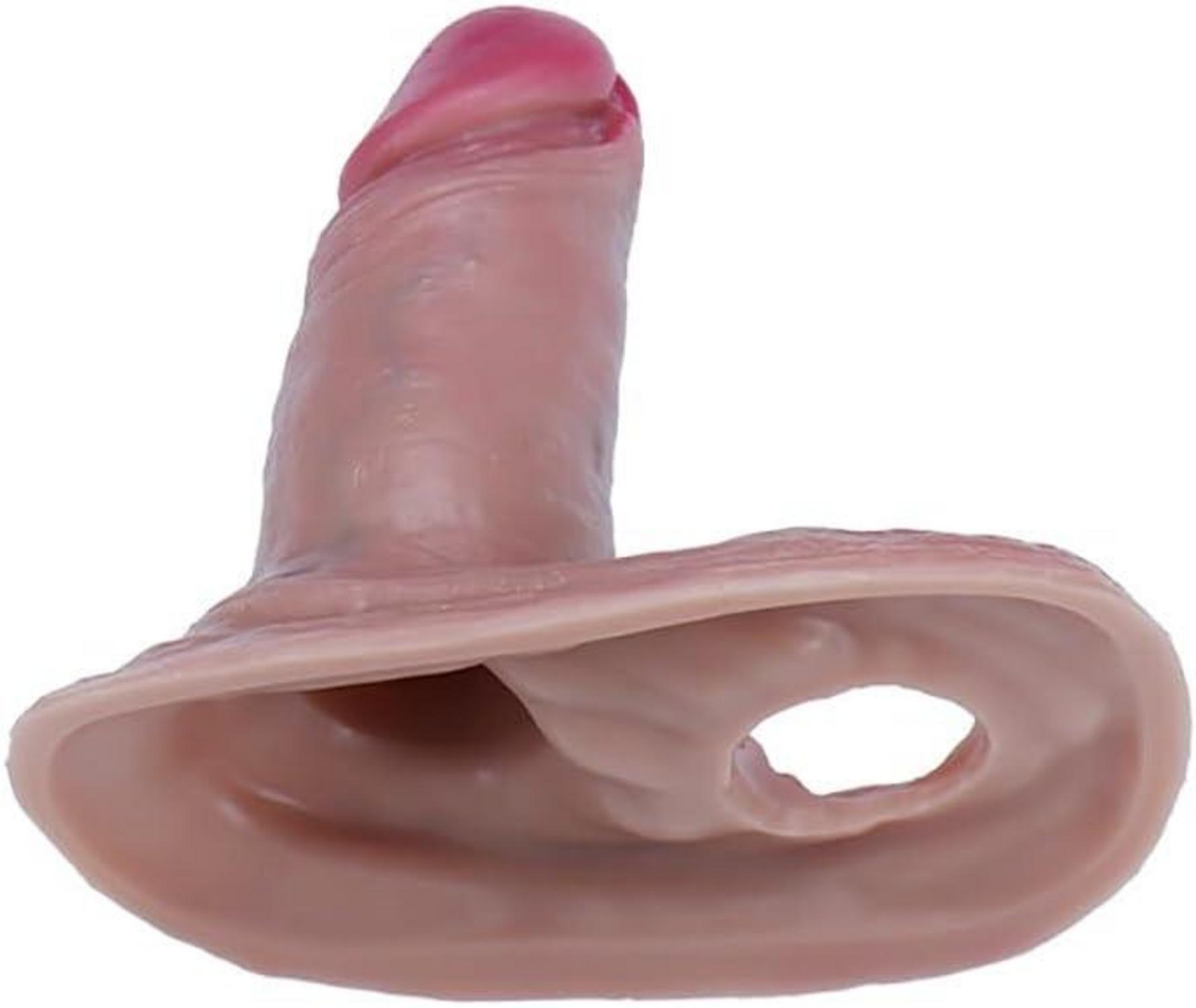 Silikon Penismanschetten mit Hodenring und Venenstruktur 3 Größen Penis Sleeve für Penisverlängerung