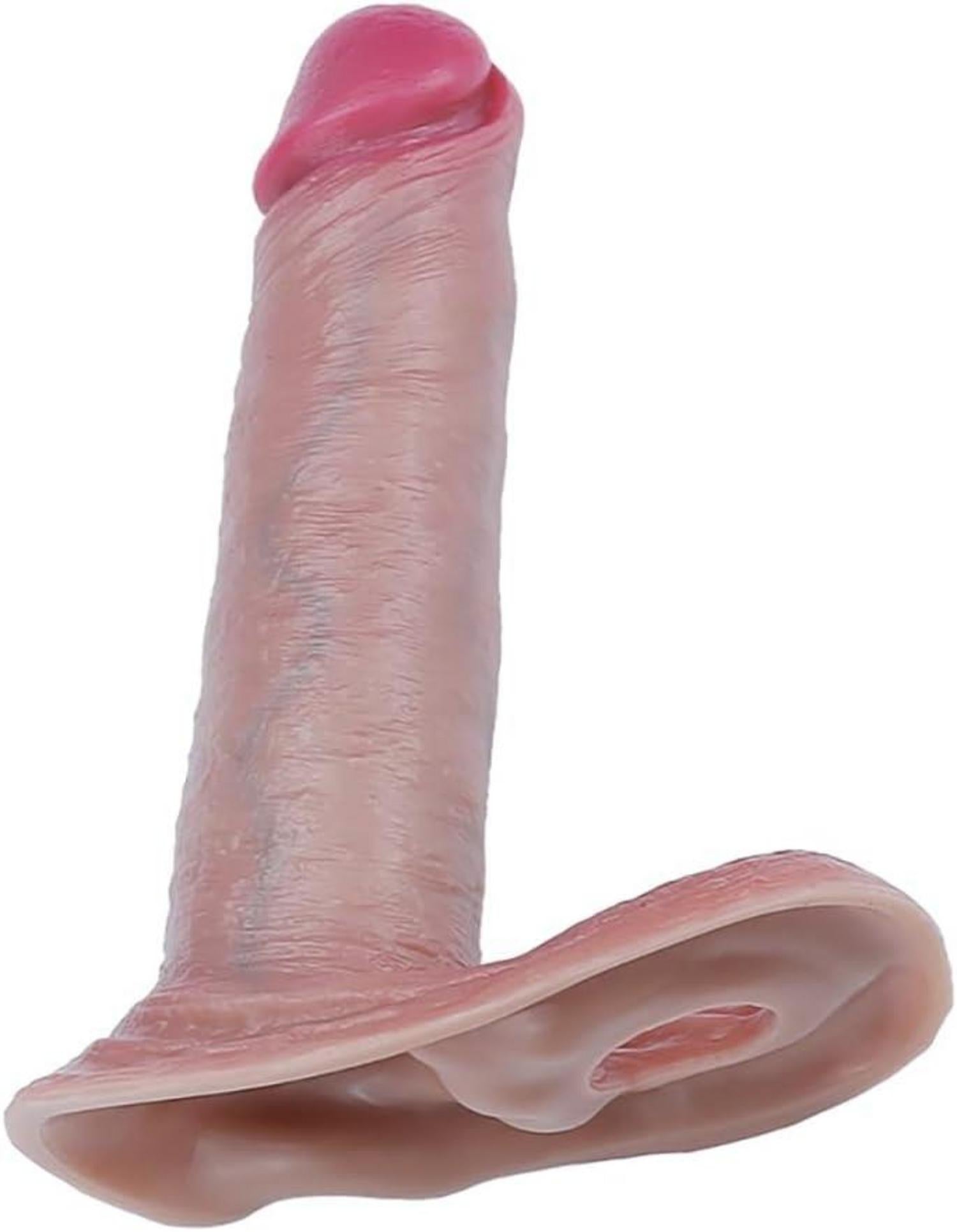 Silikon Penismanschetten mit Hodenring 3 Größen Venenstruktur Penis Sleeve