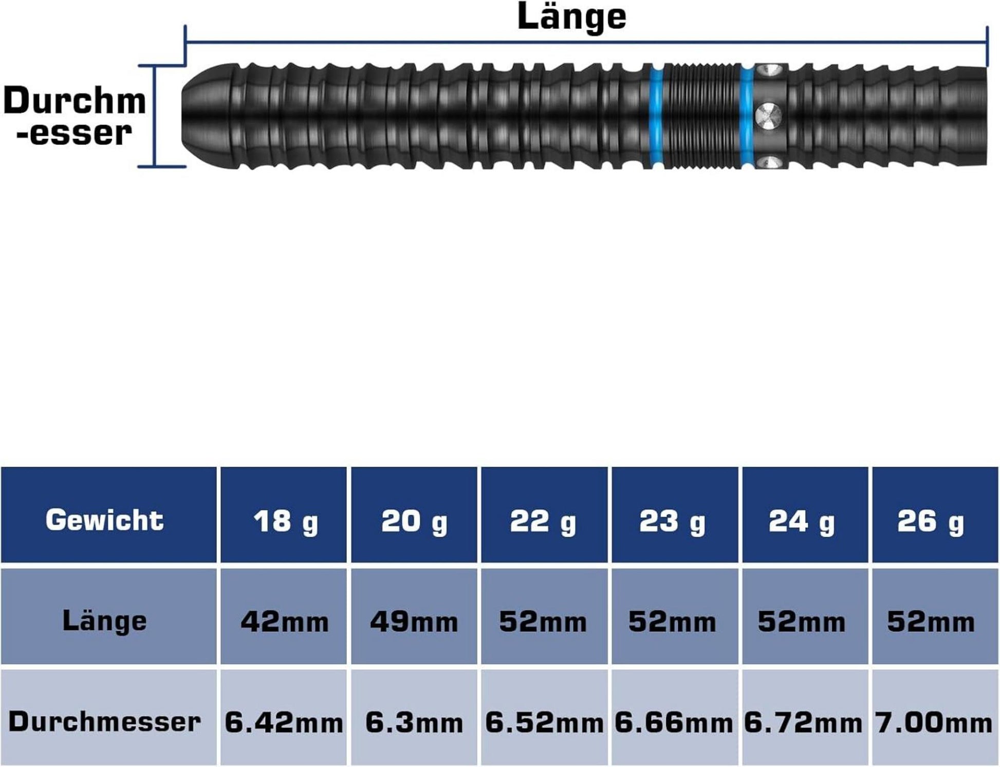 WIN.MAX Dartpfeile 90% Tungsten 3 Stück 16-28 Gramm Wolfram Stahl