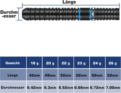 WIN.MAX Dartpfeile 90% Tungsten 3 Stück 16-28 Gramm Wolfram Stahl