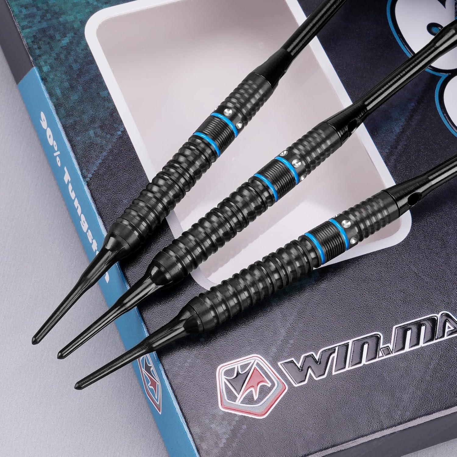 Profi WIN.MAX Dartpfeile Metallspitze 90% Tungsten Schwarz 18g