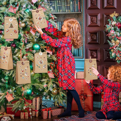 2024 DIY Adventskalender zum Befüllen mit Aufkleber und