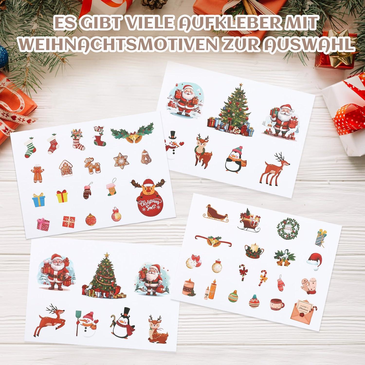 Adventskalender 2024 DIY zum Befüllen Kinder Erwachsene Aufkleber Holzklemme