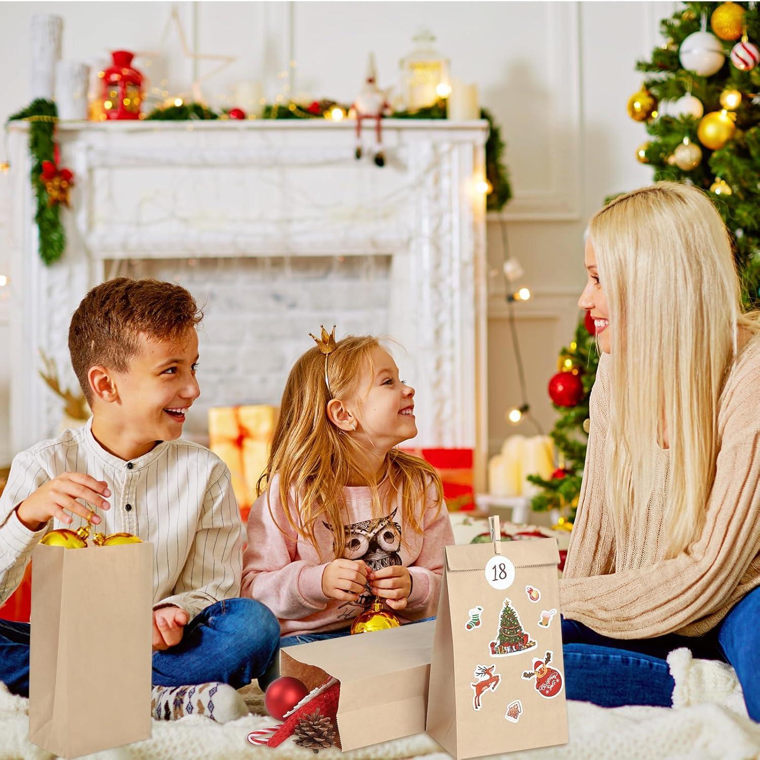 Adventskalender 2024 zum Befüllen DIY Weihnachtskalender Tüten Set
