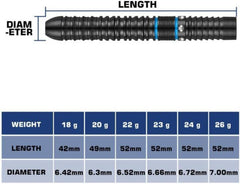WIN.MAX 90% Tungsten Dartpfeile 3 Stück 16-28g Schwarz