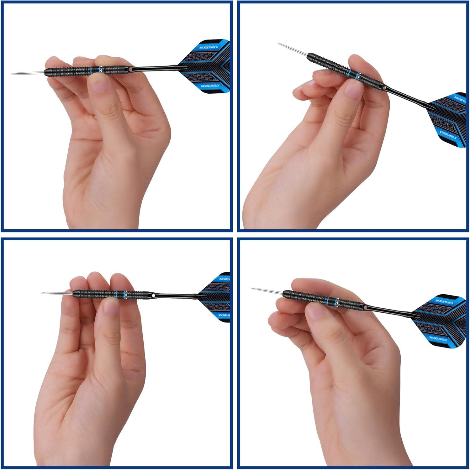 WIN.MAX 90% Tungsten Dartpfeile 3 Stück 16-28g Schwarz