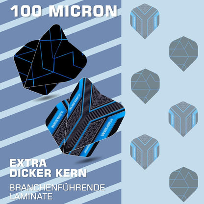 WIN.MAX Dartpfeile 3er Set 90% Tungsten 16-28g Stahl Darts Blau 22g