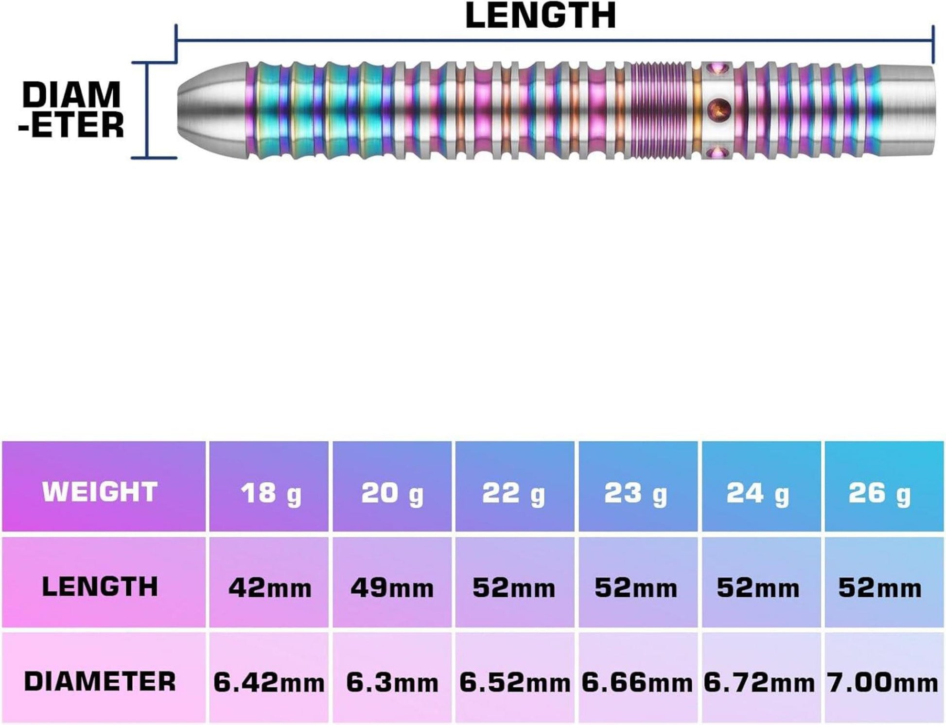 Professionelle Steel-Dartpfeile 90% Tungsten 16-28g 3er Set