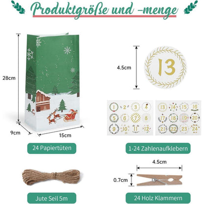 2024 DIY Adventskalender zum Befüllen Weihnachtskalender