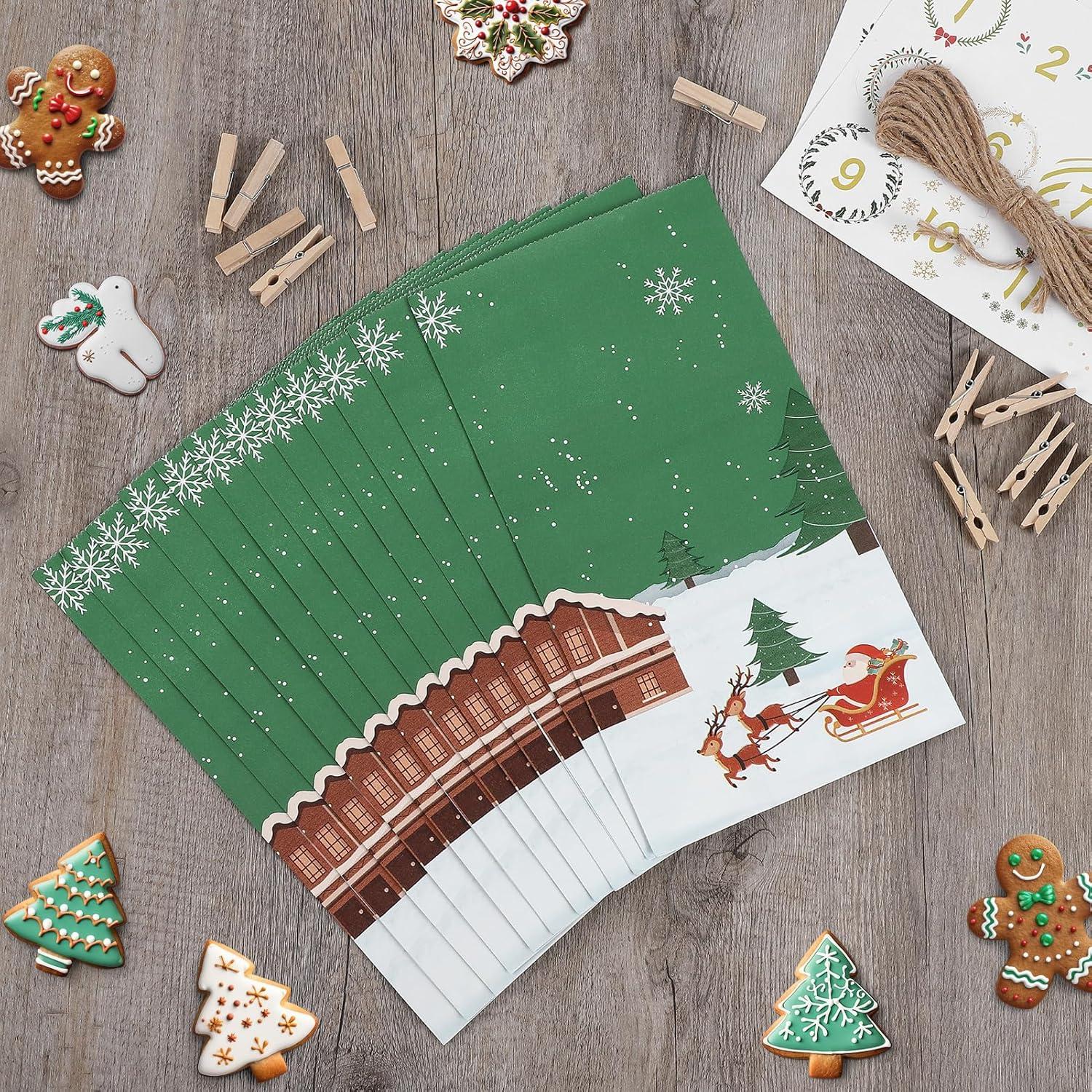 DIY Adventskalender zum Selber Befüllen Weihnachtskalender Grün