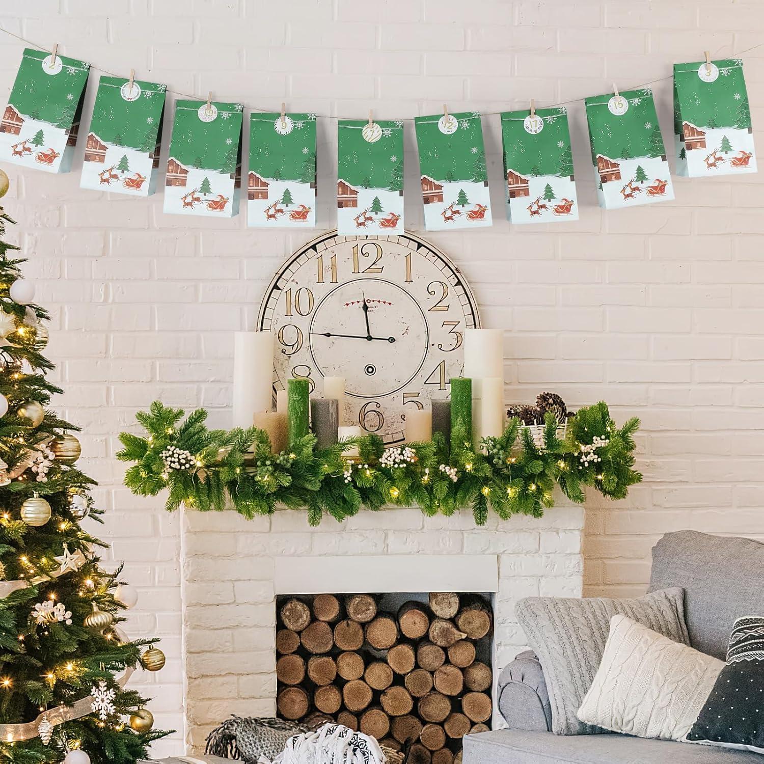 Adventskalender zum Befüllen 24 DIY Weihnachtskalender Grün