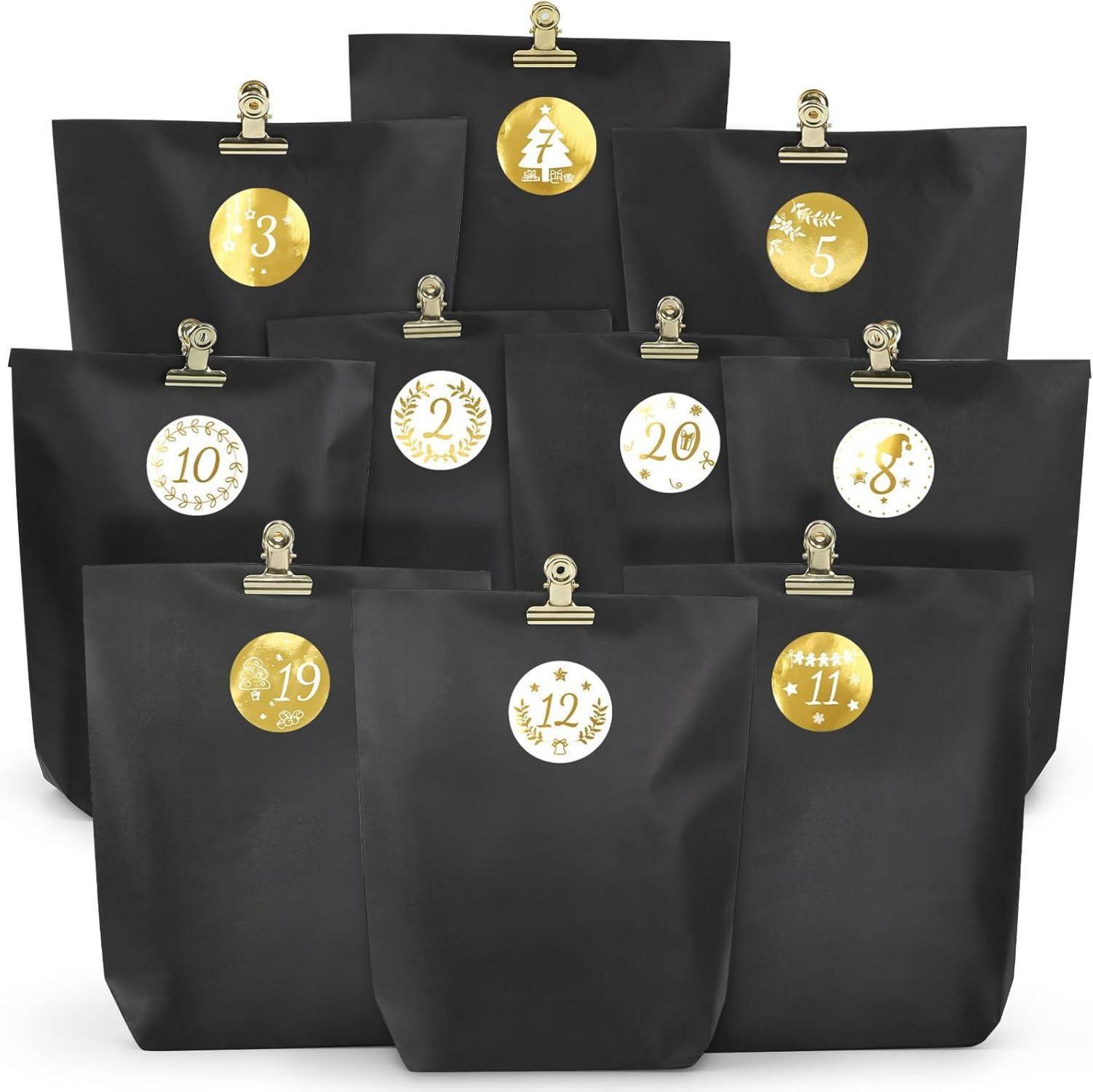 2024 Adventskalender DIY Weihnachtskalender befüllen Schwarz