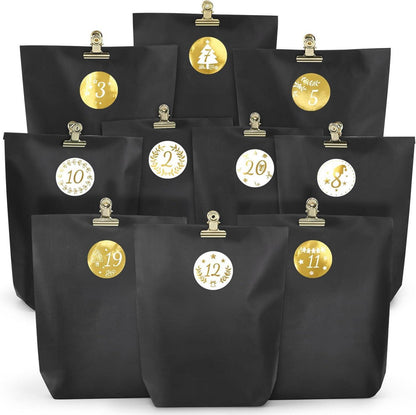 2024 Adventskalender DIY Weihnachtskalender befüllen Schwarz