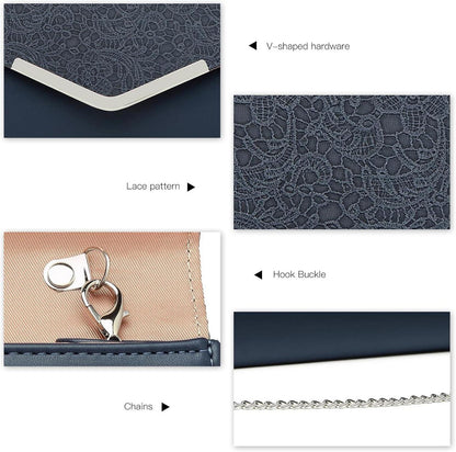 Elegante Miss Lulu Damen Clutch Abendtasche Kettentasche Hochzeit