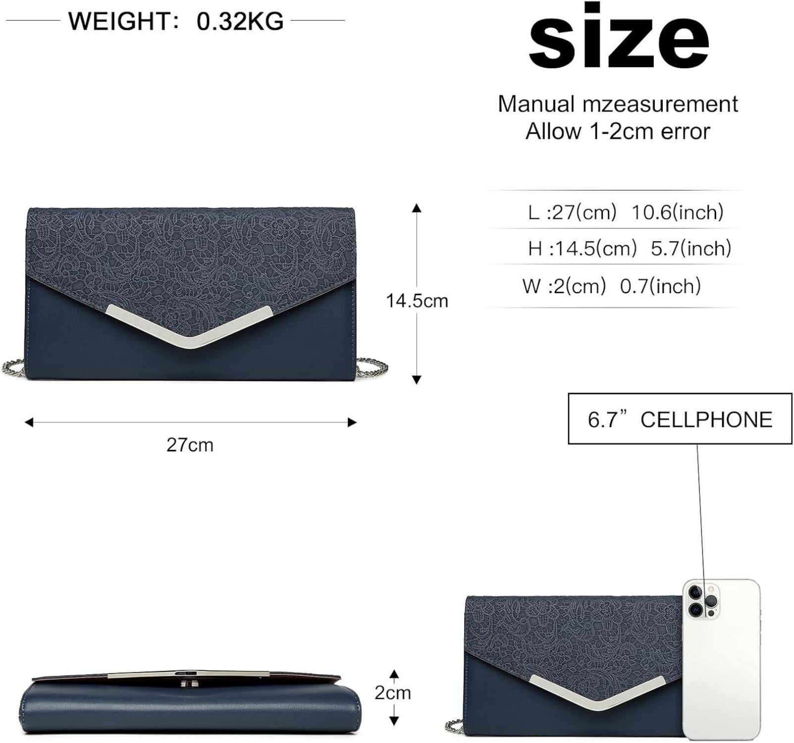 Damen Clutch Abendtasche Kettentasche Elegante Handtasche Hochzeit