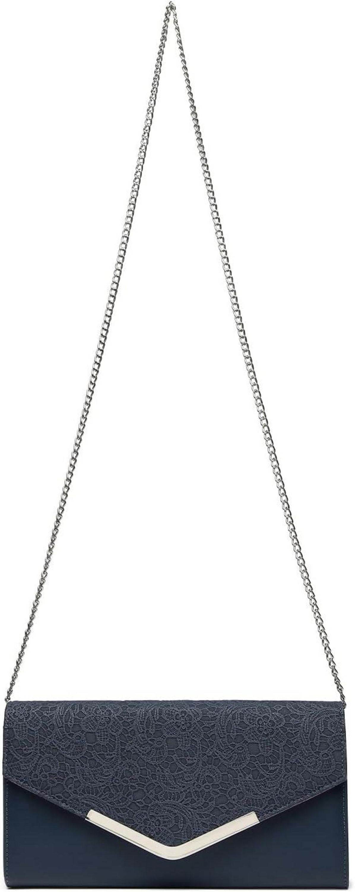 Elegante Miss Lulu Damen Clutch Tasche V-Form Kettentasche für Hochzeit
