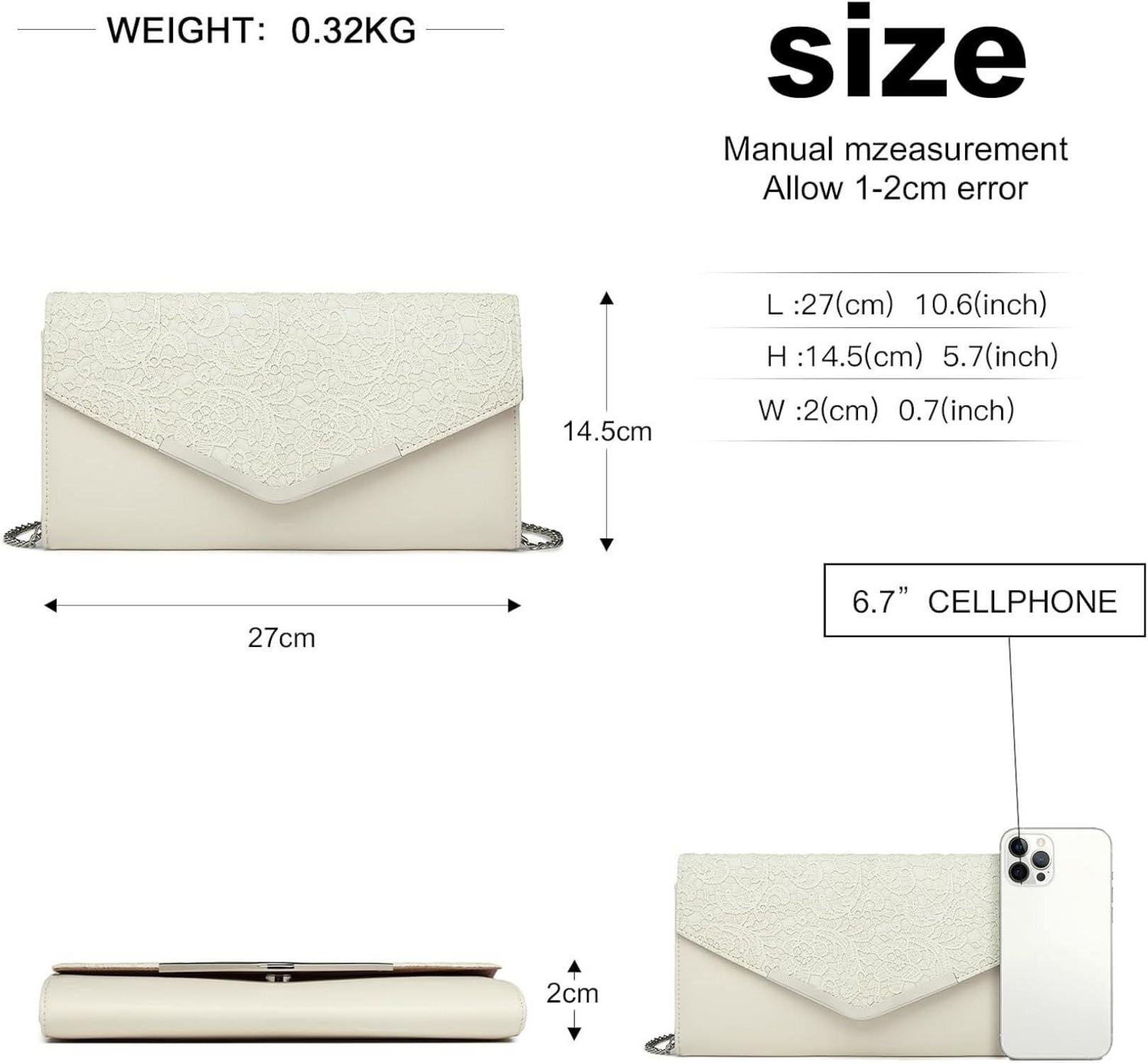 Elegante Damen Clutch Tasche Abendtasche Kettentasche Hochzeit