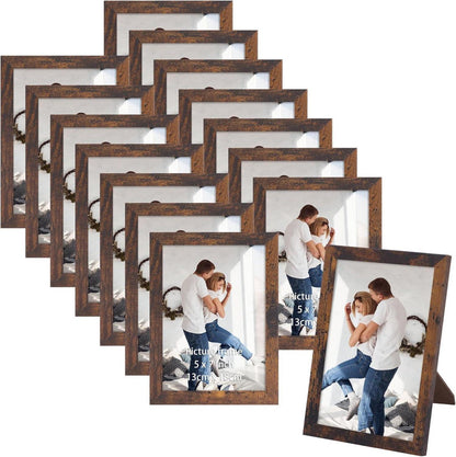 15er Bilderrahmen Set Braun 13x18 cm Holzmaserung Fotorahmen 18x13