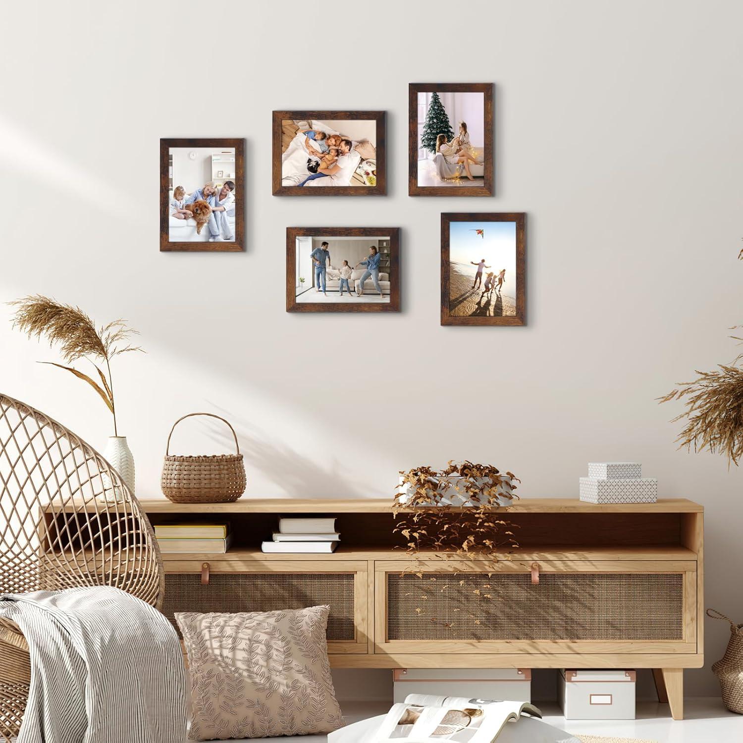 15er Bilderrahmen Set Braun 13x18 cm Holzmaserung Fotorahmen 18x13