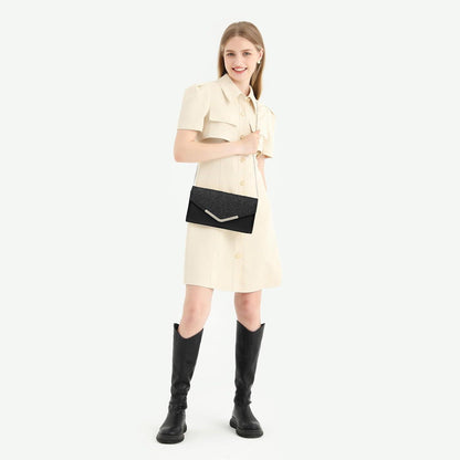 Miss Lulu Clutch Damen Abendtasche Kettentasche Handtasche