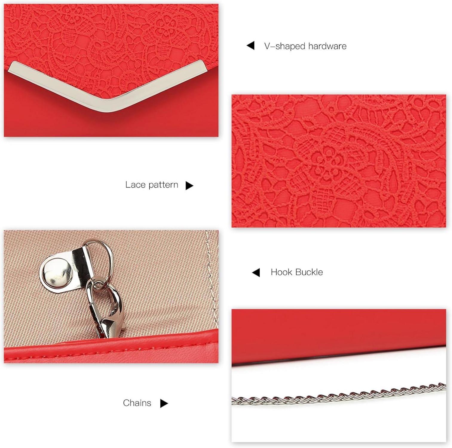 Elegante Miss Lulu Clutch Abendtasche Kettentasche Damen Umhängetasche