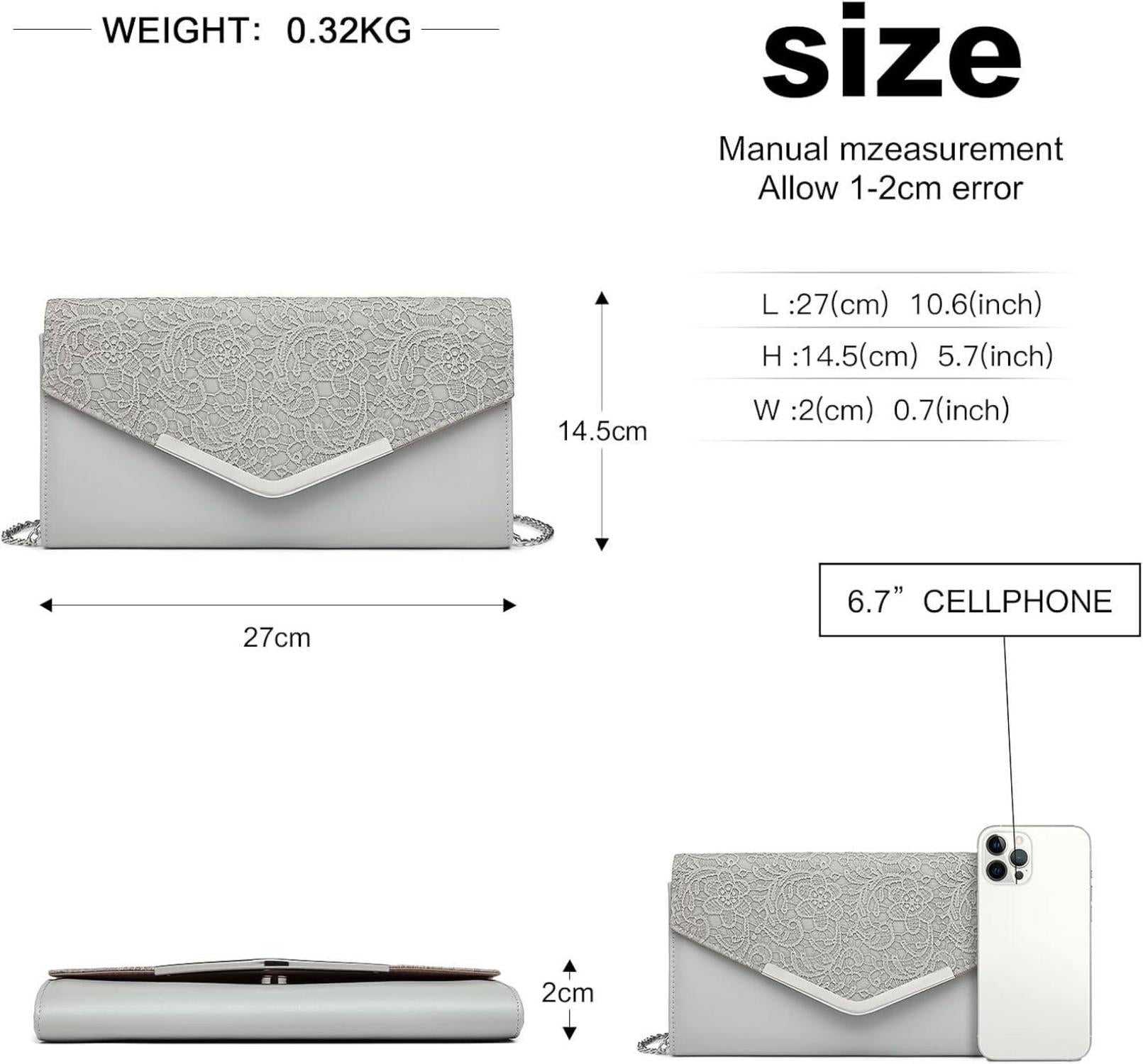 Elegante Damen Clutch Tasche für Hochzeit & Party, klein & stilvoll