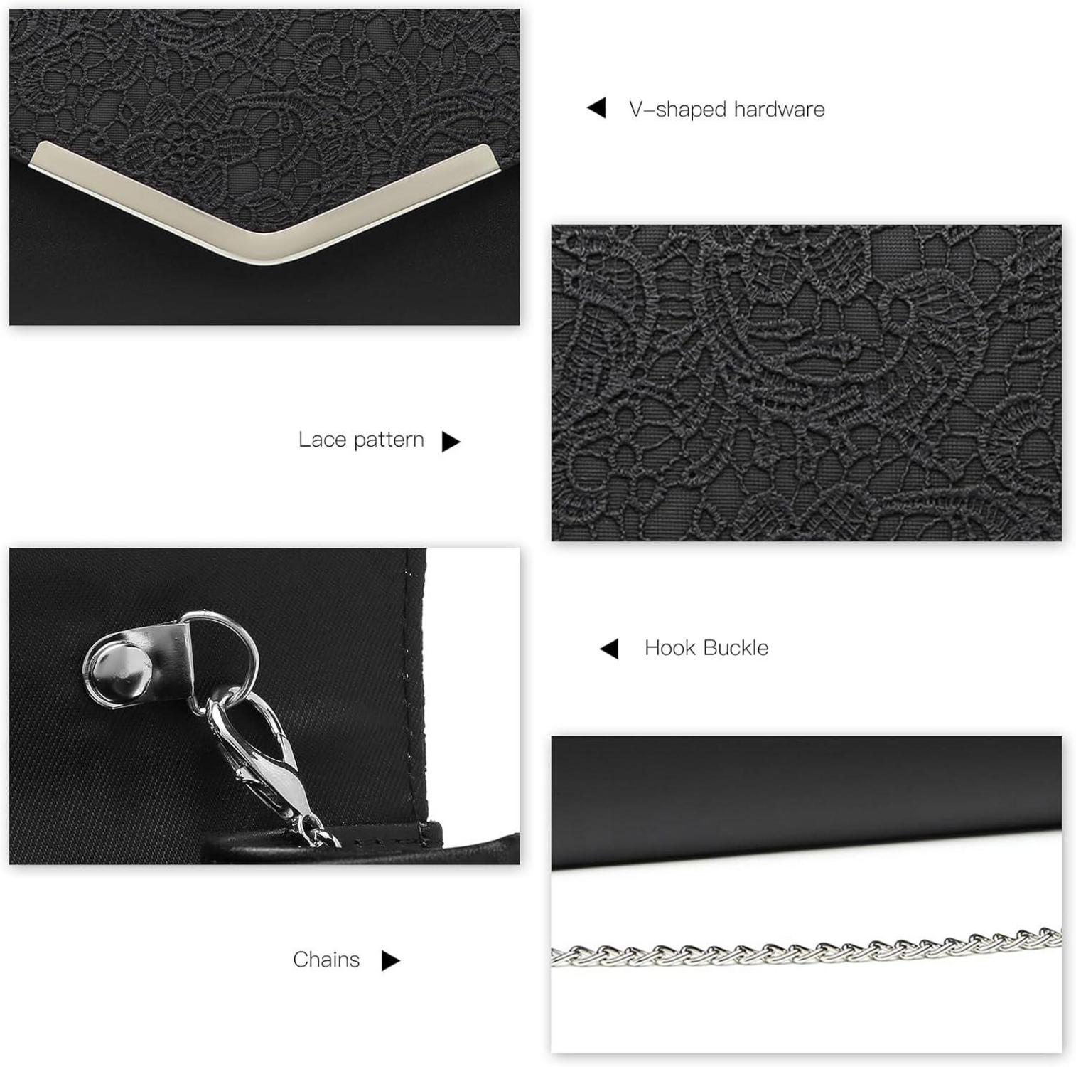 Elegante Miss Lulu Clutch Damen Abendtasche V-Förmige Hardware