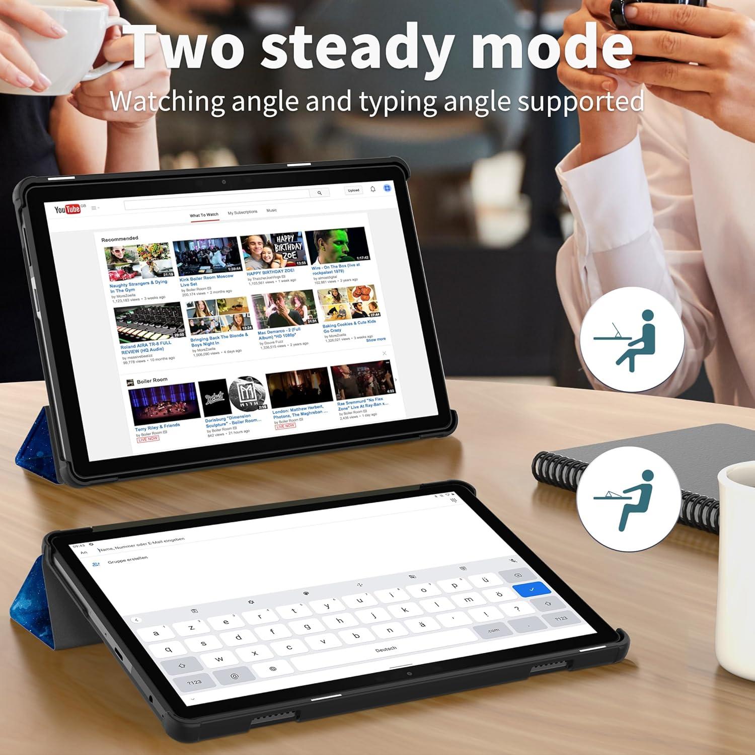 EasyAcc Lenovo Tab M10 3rd Gen 10.1 Hülle Blau Sterne mit Schutzfolie