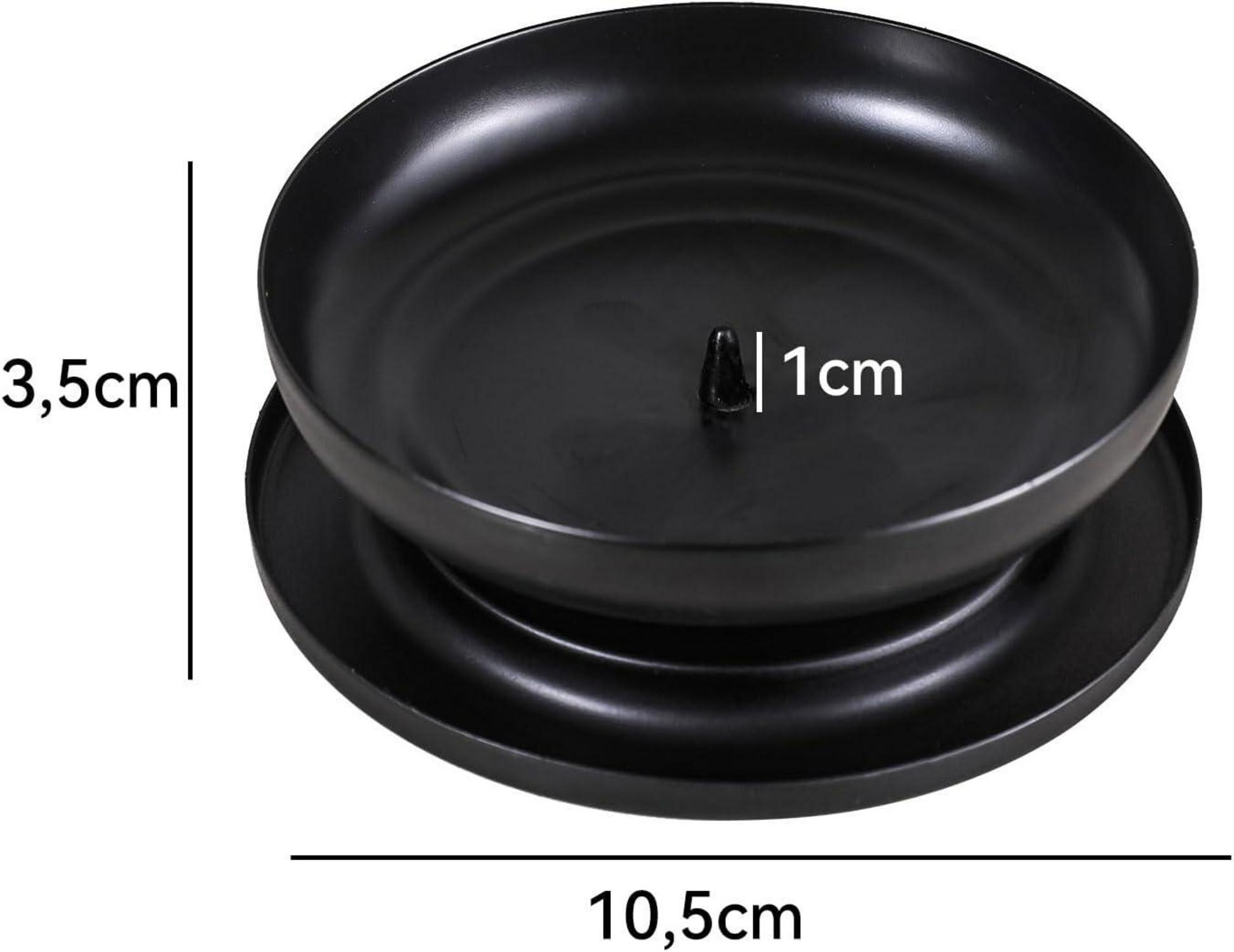 ERBO Kerzenständer Metall Dorn 1cm Moderne Deko schwarz