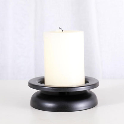Moderne Metall Kerzenständer mit Dorn 1cm Schwarz für Hochzeit Adventskranz