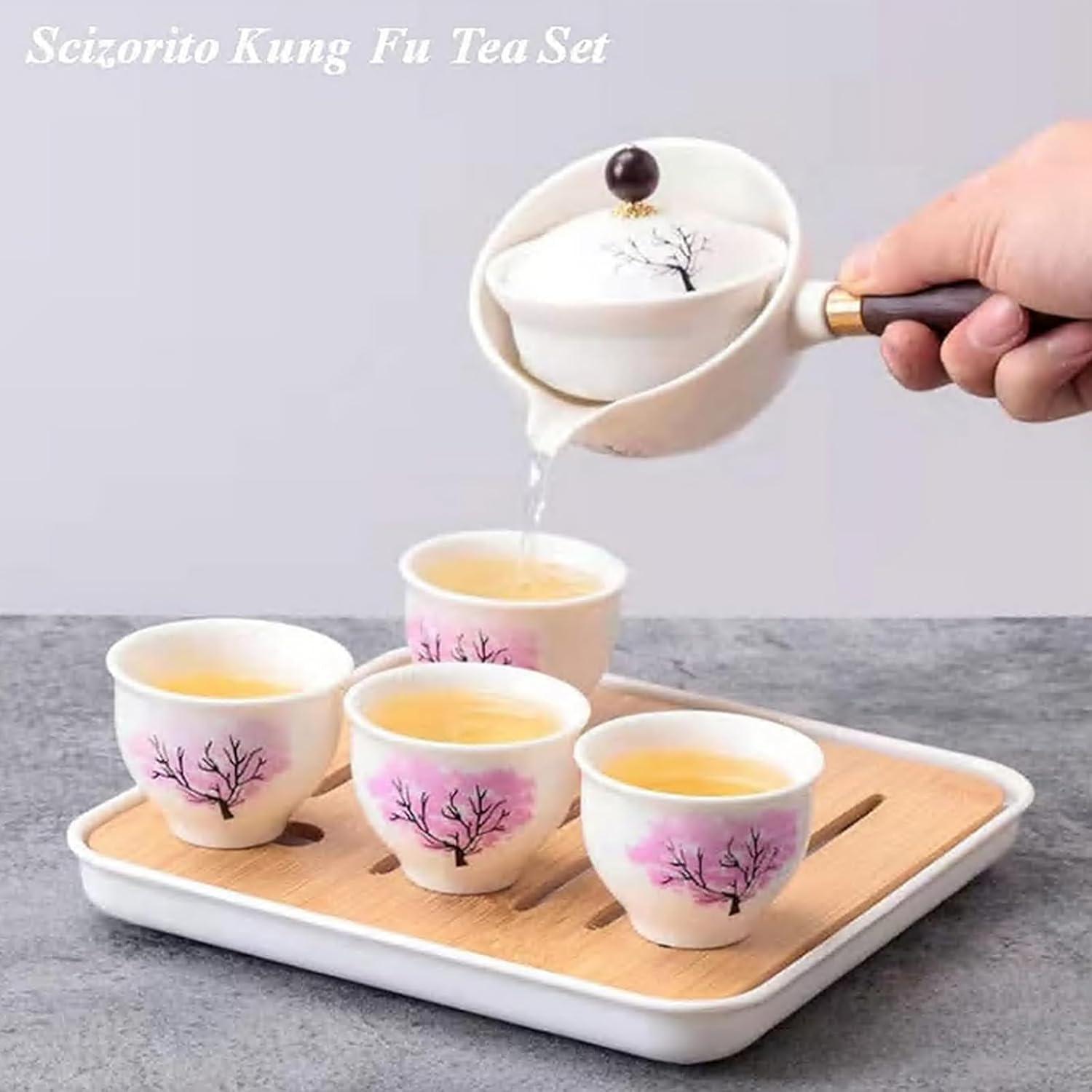 Keramik Portable Travel Kungfu Tee Set 360-Rotation Teekanne