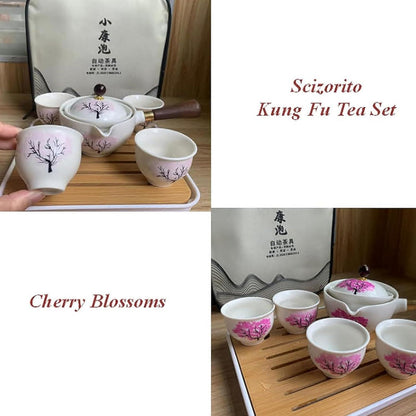 Chinesisches Kungfu Tee Set mit 360-Rotation Teekanne und 4 Teetassen