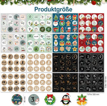 Adventskalender Aufkleber Zahlen 24 Weihnachten Basteln