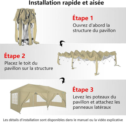 COBIZI Faltpavillon 3x6m Wasserdicht Pop Up Partyzelt