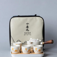 Chinesisches Kungfu Tee Set mit 360-Rotation Teekanne, 4 Teetassen