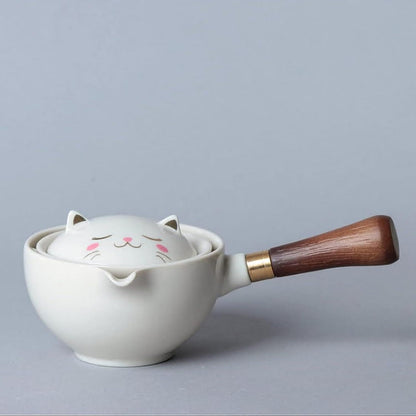 Chinesisches Kungfu Tee Set mit 360-Rotation Teekanne, 4 Teetassen