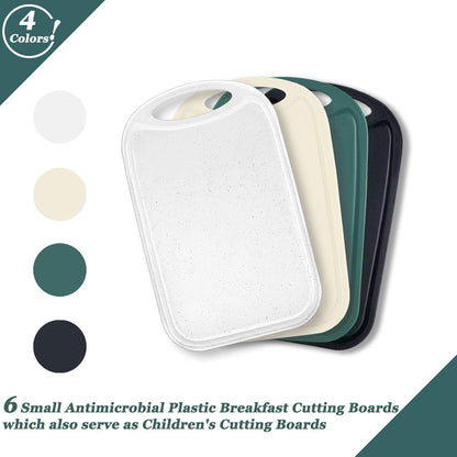 Frühstücksbrettchen 6er Set Antibakteriell 22x15 cm rutschfest BPA