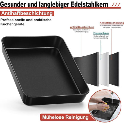 Antihaft Backblech 2er Set Edelstahl Tiefes Ofenblech 31,6 x 24,6 cm