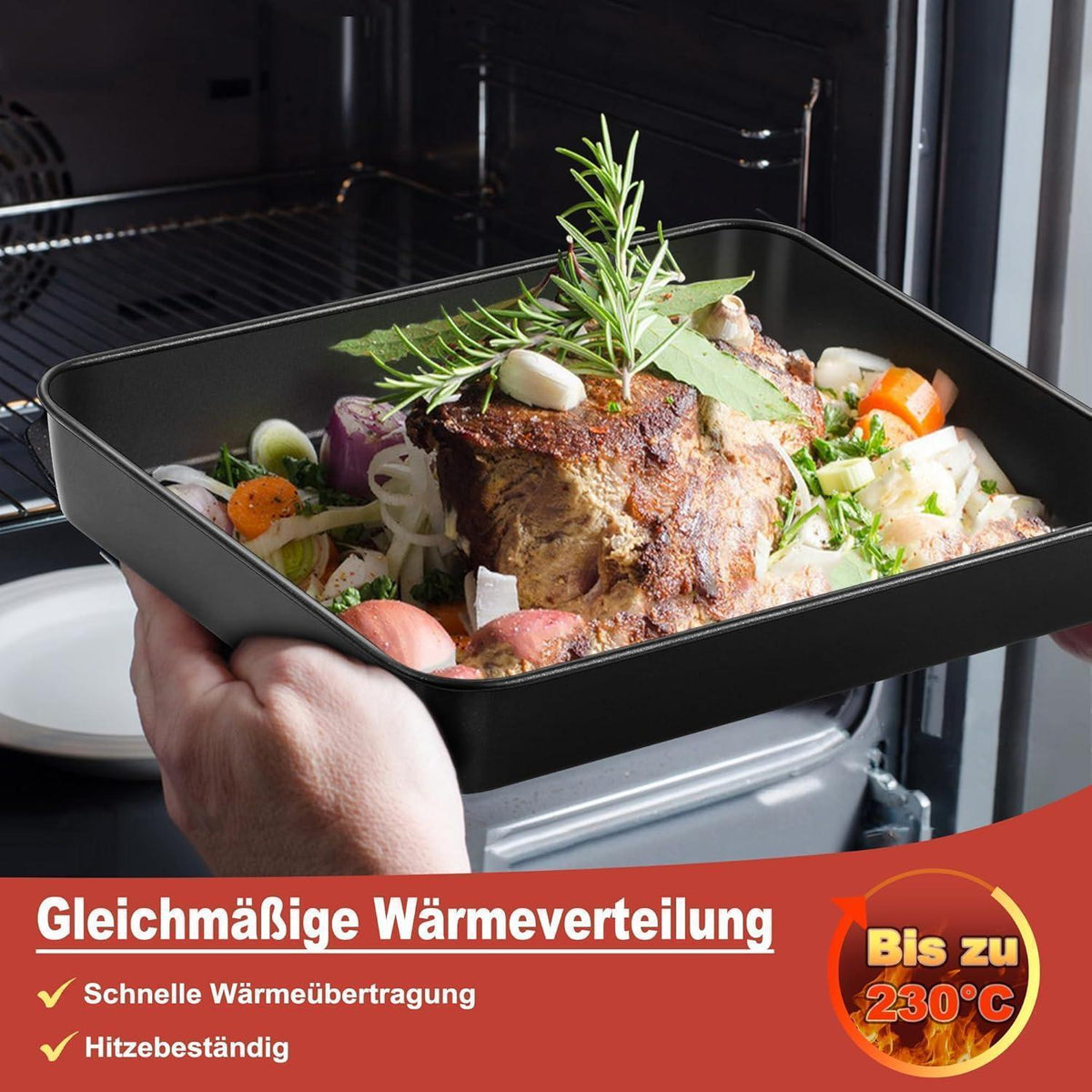 Antihaft Backblech 2er Set Edelstahl Tiefes Ofenblech 31,6 x 24,6 cm