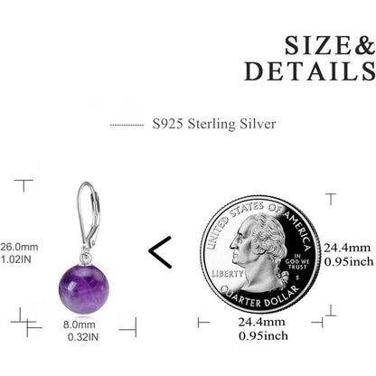 Hängende Perlenohrringe aus Sterling Silber mit Amethyst