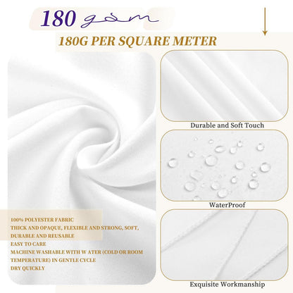 Runde Tischdecke 6er Set, 305cm, Weiß – Wasserfest & Waschbar
