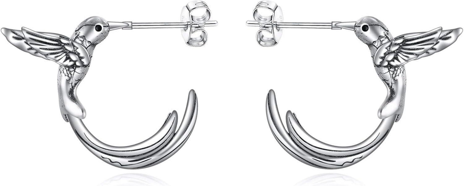 925 Sterling Silber Kolibri Creolen Ohrstecker Geschenk Mädchen