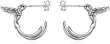 925 Sterling Silber Kolibri Creolen Ohrstecker Geschenk Mädchen